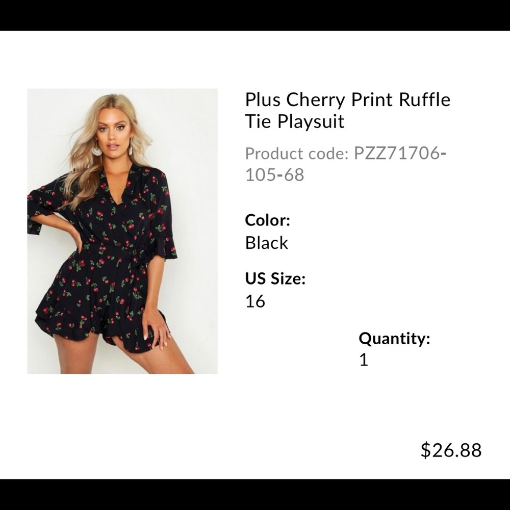 Plus cherry romper